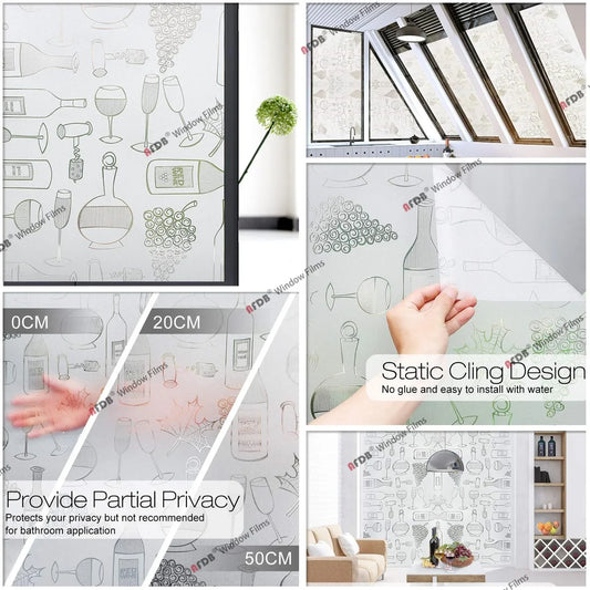 Film décoratif dépoli motif cuisine